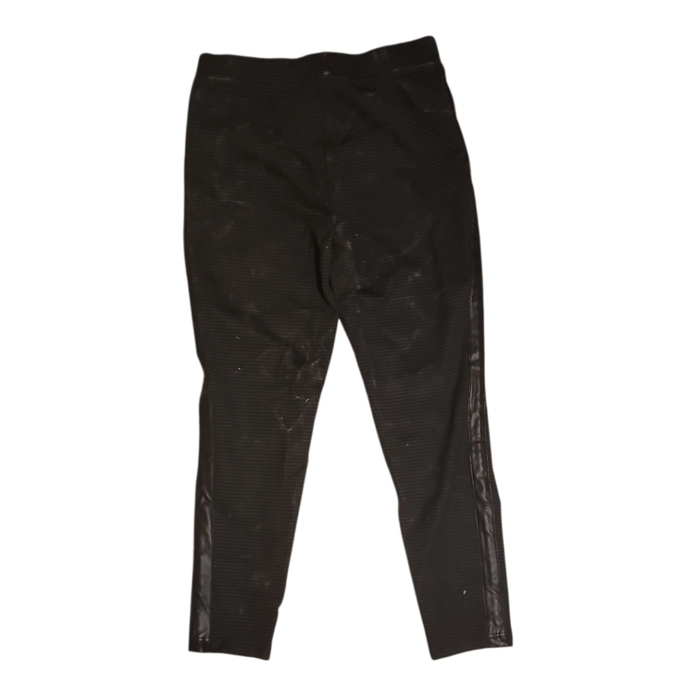 Catherine Malandrino Elegant Black gray patterned stretch pants vegan leather L - Picture 1 of 5